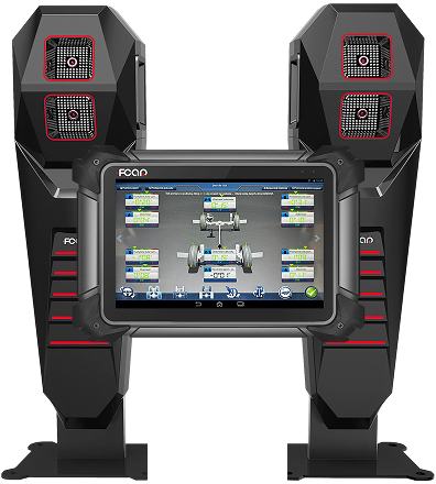 FCAR FD505 alignment towers and diagnostic tablet